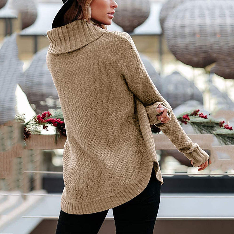 High collar sweater sweater