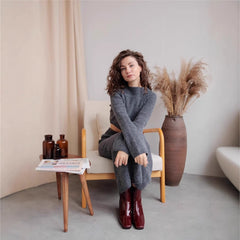 High-grade Off-shoulder Sweater Suit Bag Hip Bottoming Skirt