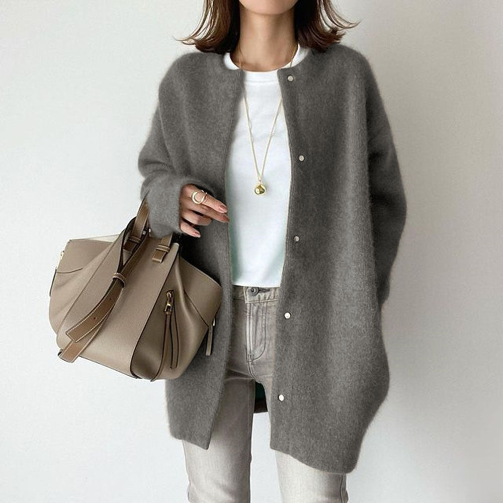 Ins Single Breasted Cardigans Solid Color Knitted Jacket Spring Clothing