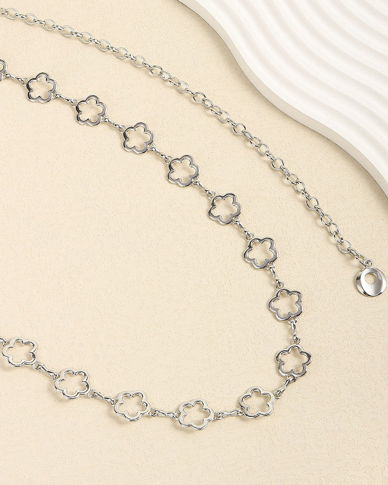 Versatile metal flower waist chain