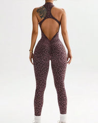 Leopard Print Yoga Jumpsuit