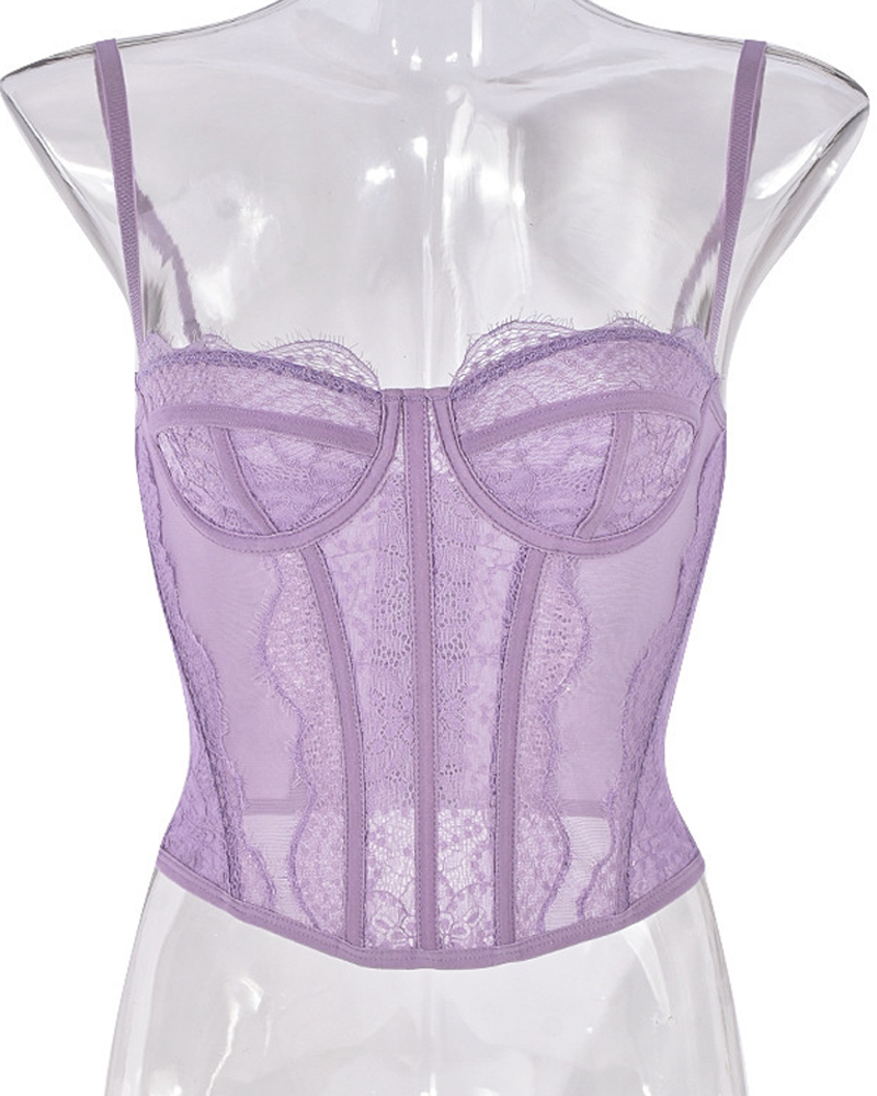 Lace Cutout Camisole Top