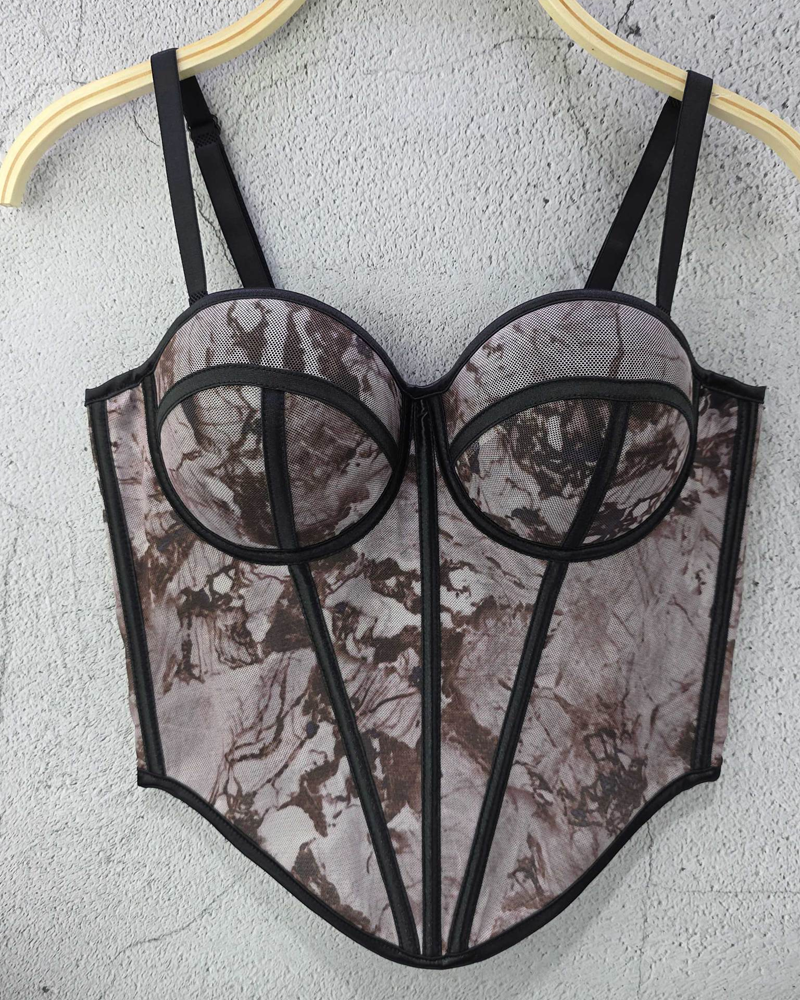 Mesh Suspender Corset