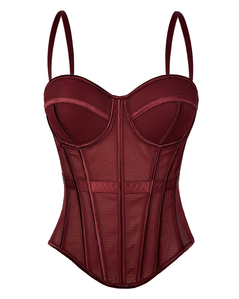 Mesh Suspender Corset Top