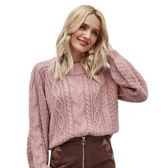 Round neck pullover sweater