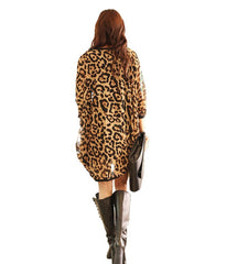 Leopard Print Chiffon Kimono Cardigan Shawl Batwing Sleeve Sheer Beach Cover Up Ladies Boho Tops Blusas