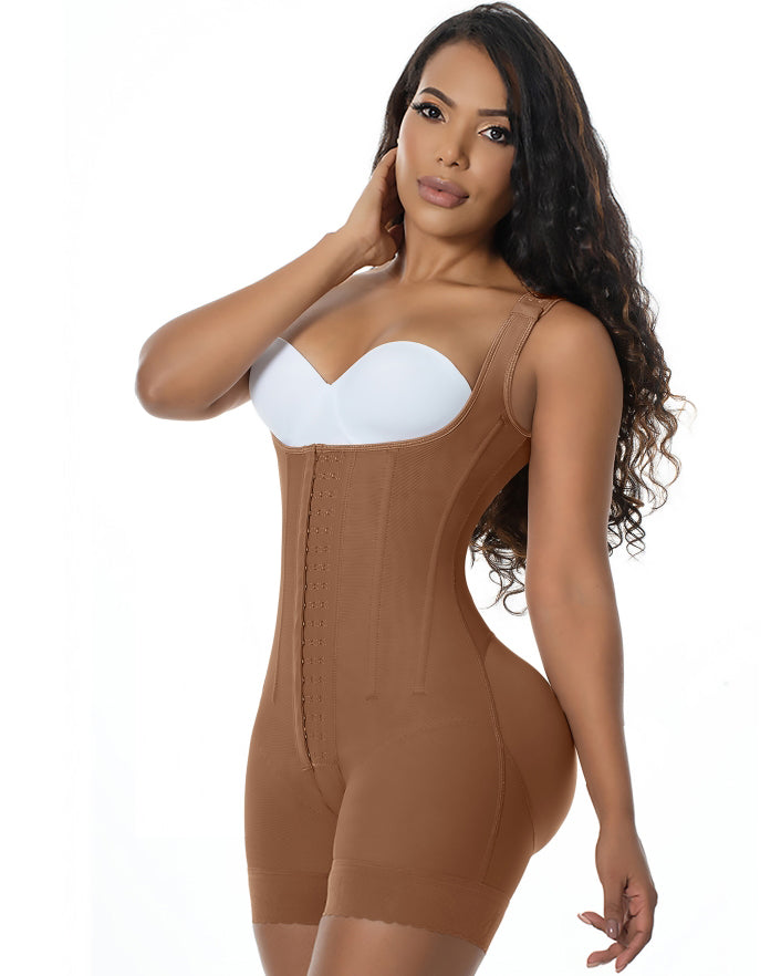 High Double Compression Garment Abdomen Tummy Control  Adjustable Bodysuit with Hooks