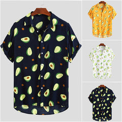 Printed beachwear avocado men's short sleeve