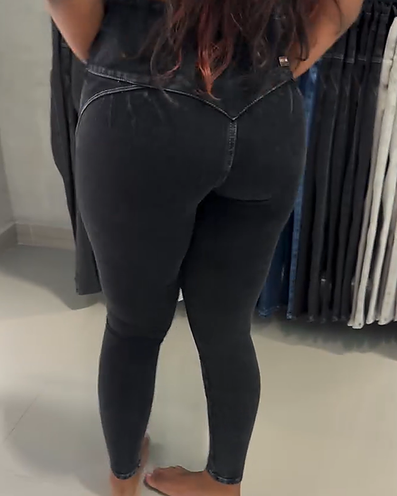 High-Waist Skinny Jeans