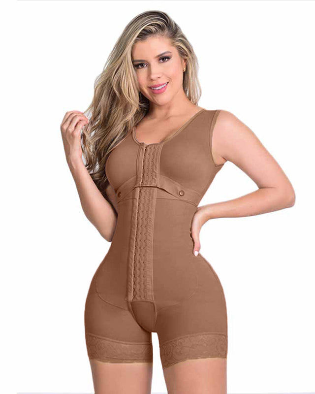 High Compression Hook Closure Adjustable Bra Slimming Bodysuit