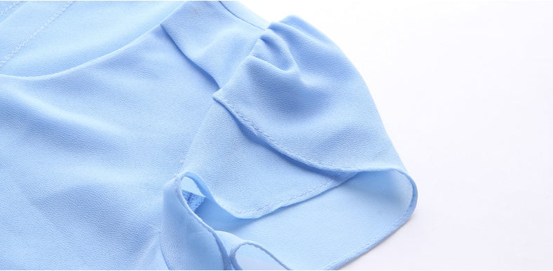 Blouse Loose Shirt O-Neck Chiffon Blouse Female Short Sleeve Blouse Plus Size 5XL Shirts Tops