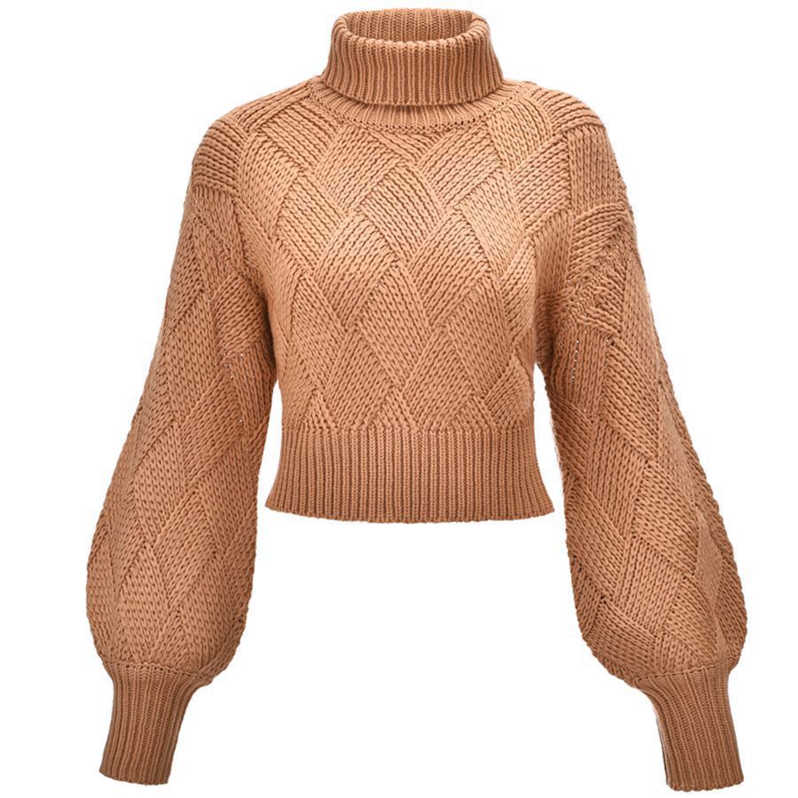 Loose Solid Color Turtleneck Sweater