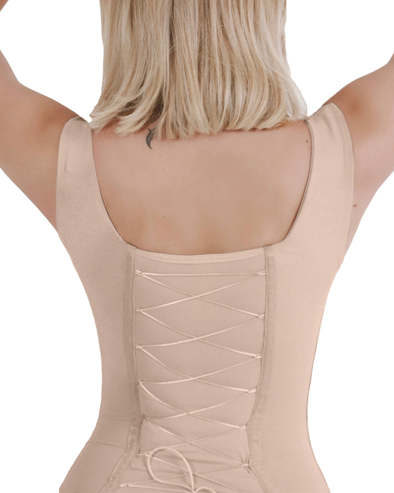 Back Lace-up Seamless Tummy Control Bodysuit