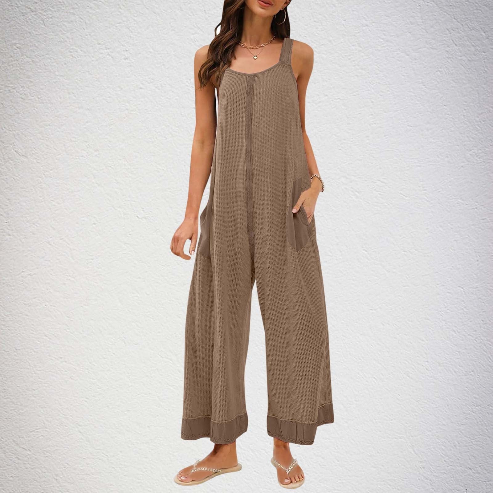 Casual Loose Jumpsuit Sleeveless U-neck One-piece
