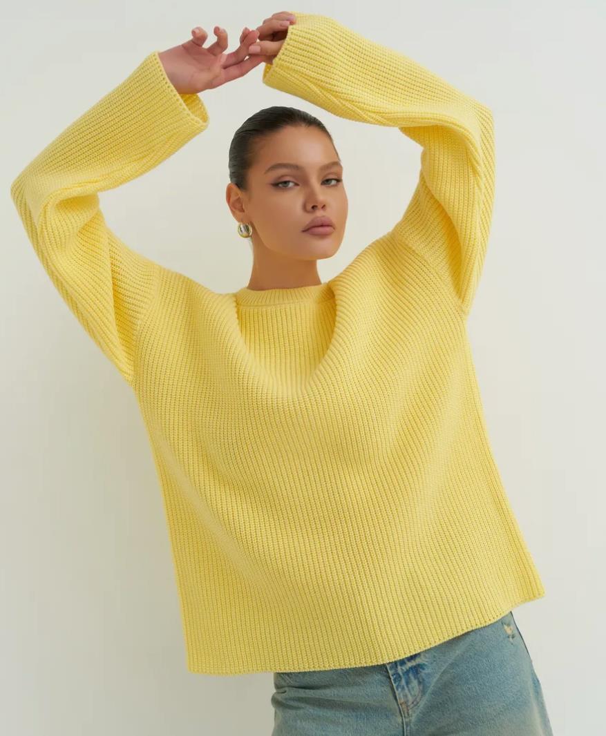 Loose Sweater Gray Top