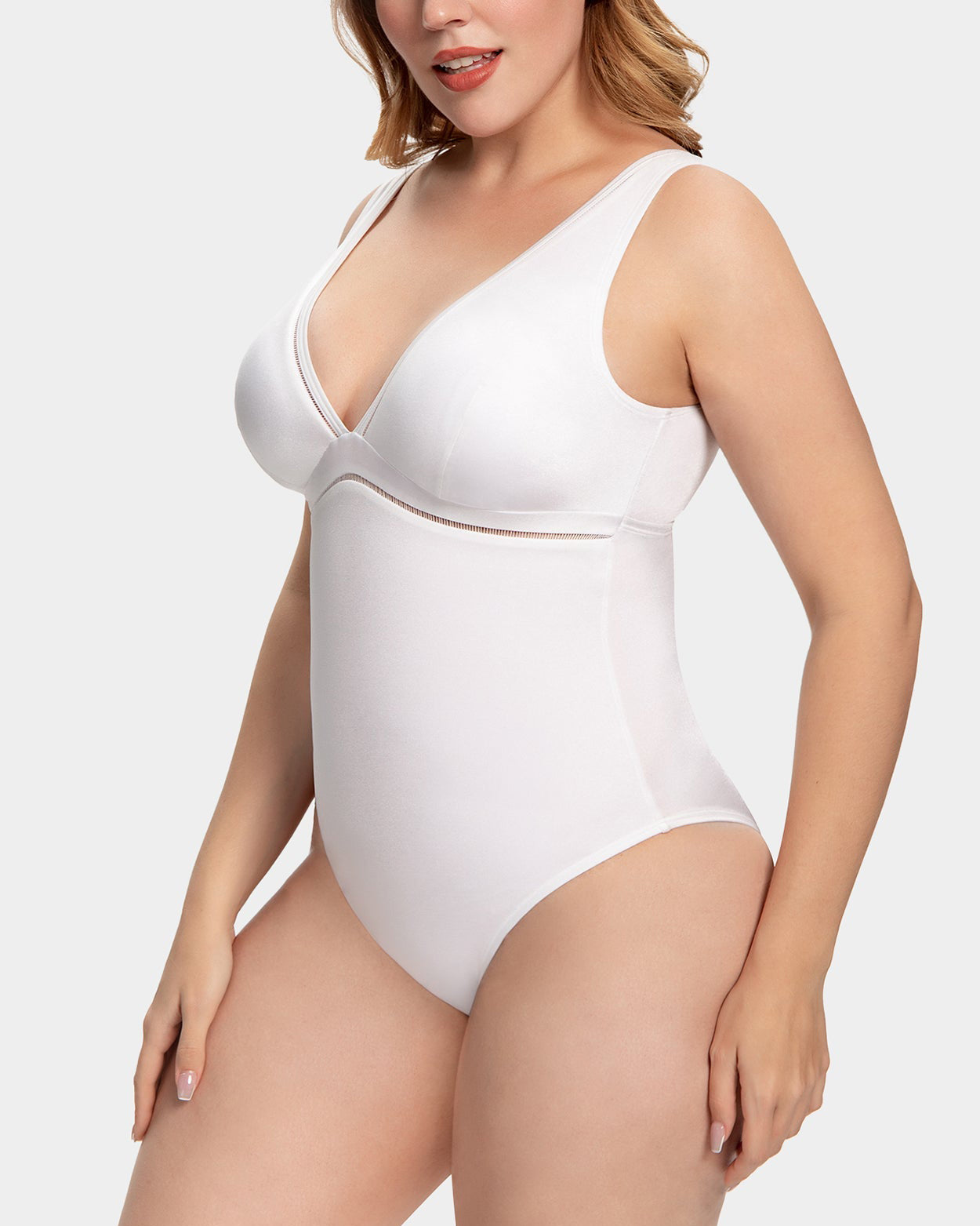 One Piece Plunge Bathing Suit Plus Size