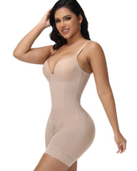 Tummy Control Bodysuit Low Back Built In Nipple Bra Shapewear