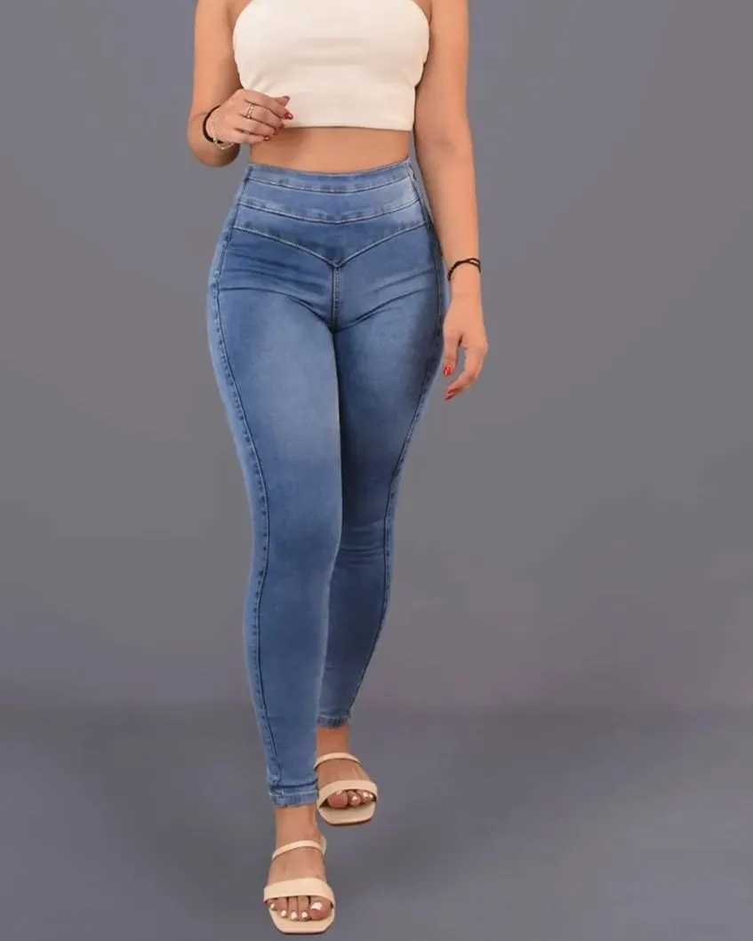 High Rise Skinny Peach Hip High Waist Jeans