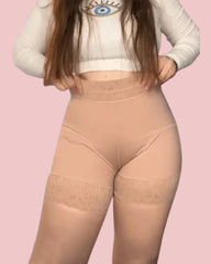 Double Compression High Waist Seamless Butt Lifting Lace Shaper Shorts with Bones