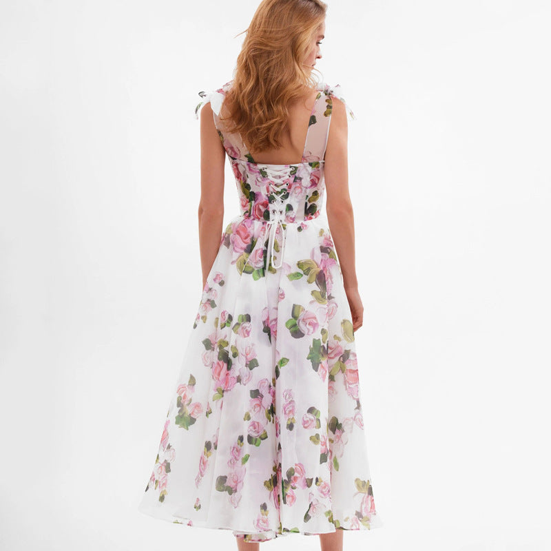 Fall Style High-end Shoulder Strap Suspender Skirt For Women