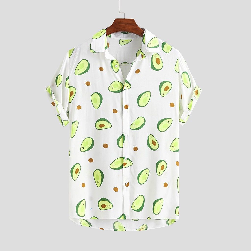 Printed beachwear avocado men's short sleeve