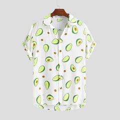 Printed beachwear avocado men's short sleeve