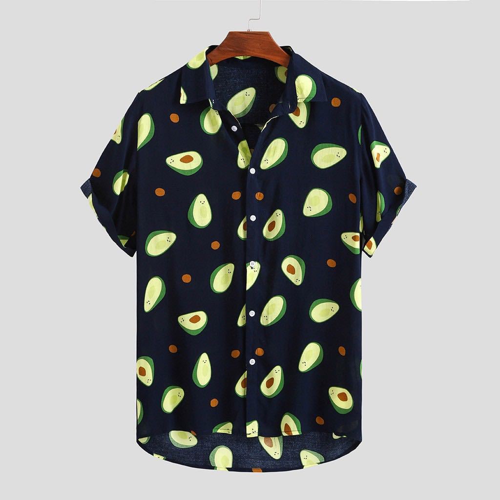 Printed beachwear avocado men's short sleeve