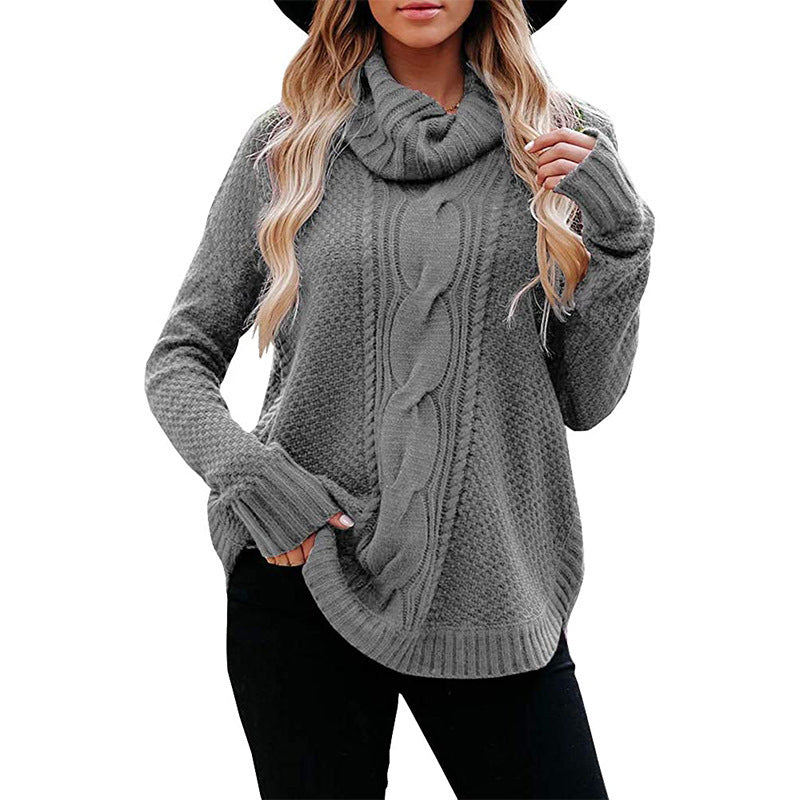 High collar sweater sweater