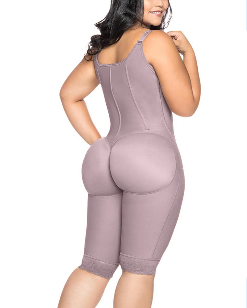 Knee Length Underbust Body Shaper Fajas For Postpartum Girdle Body Shaper