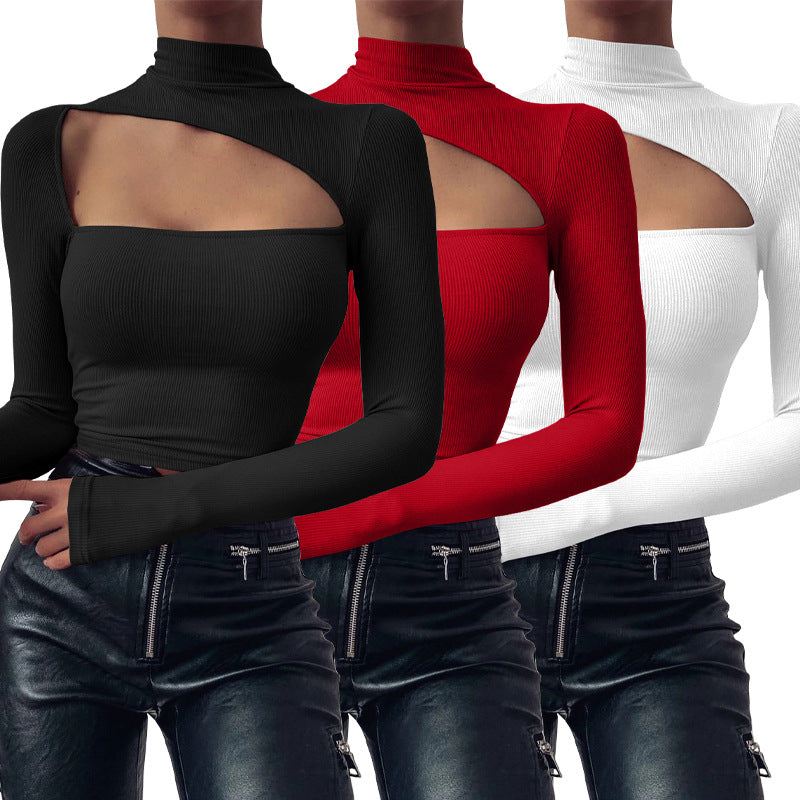 Irregular Slim Long-Sleeved Blouse Women