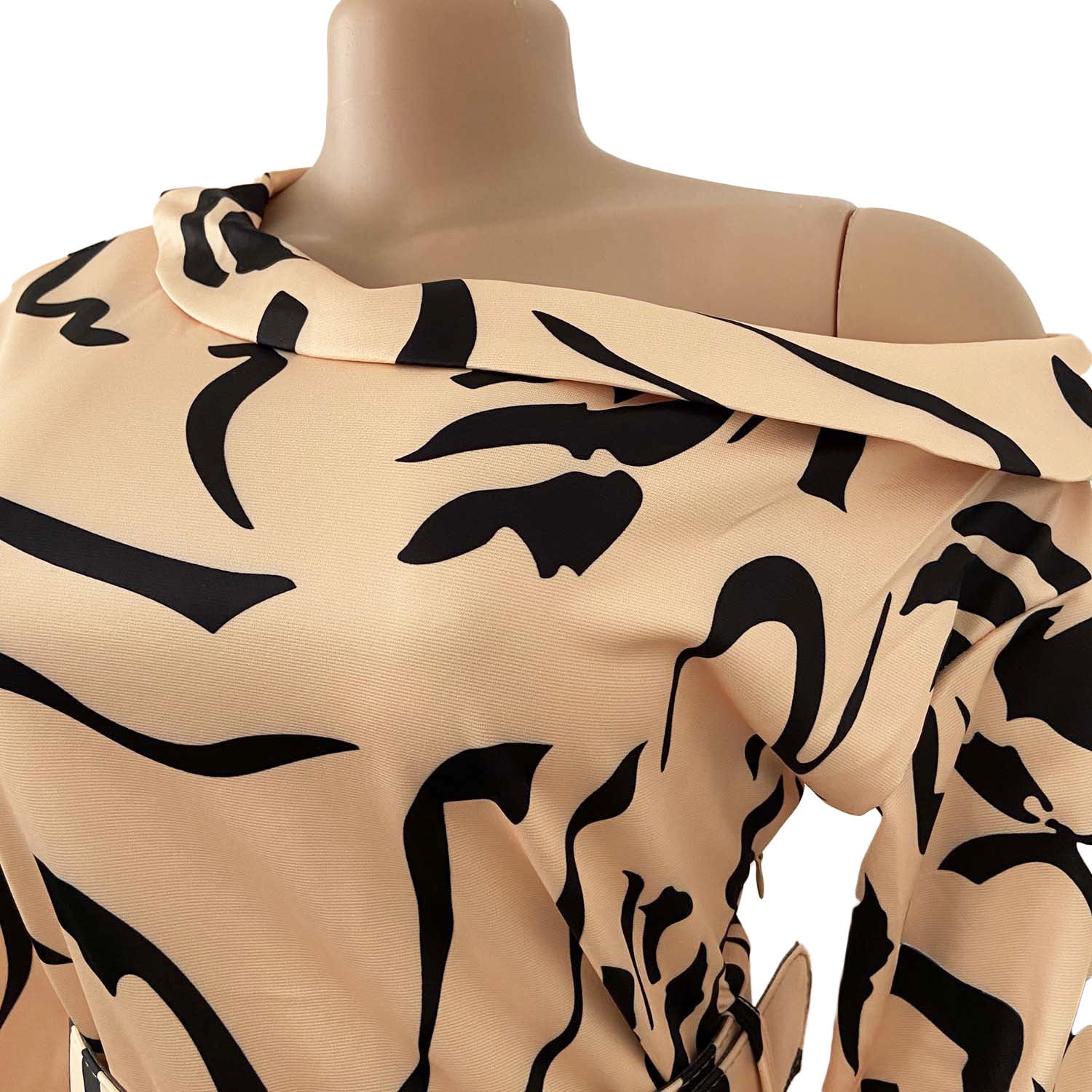 Sleeve Strapless Plus Size Dress For With Belt