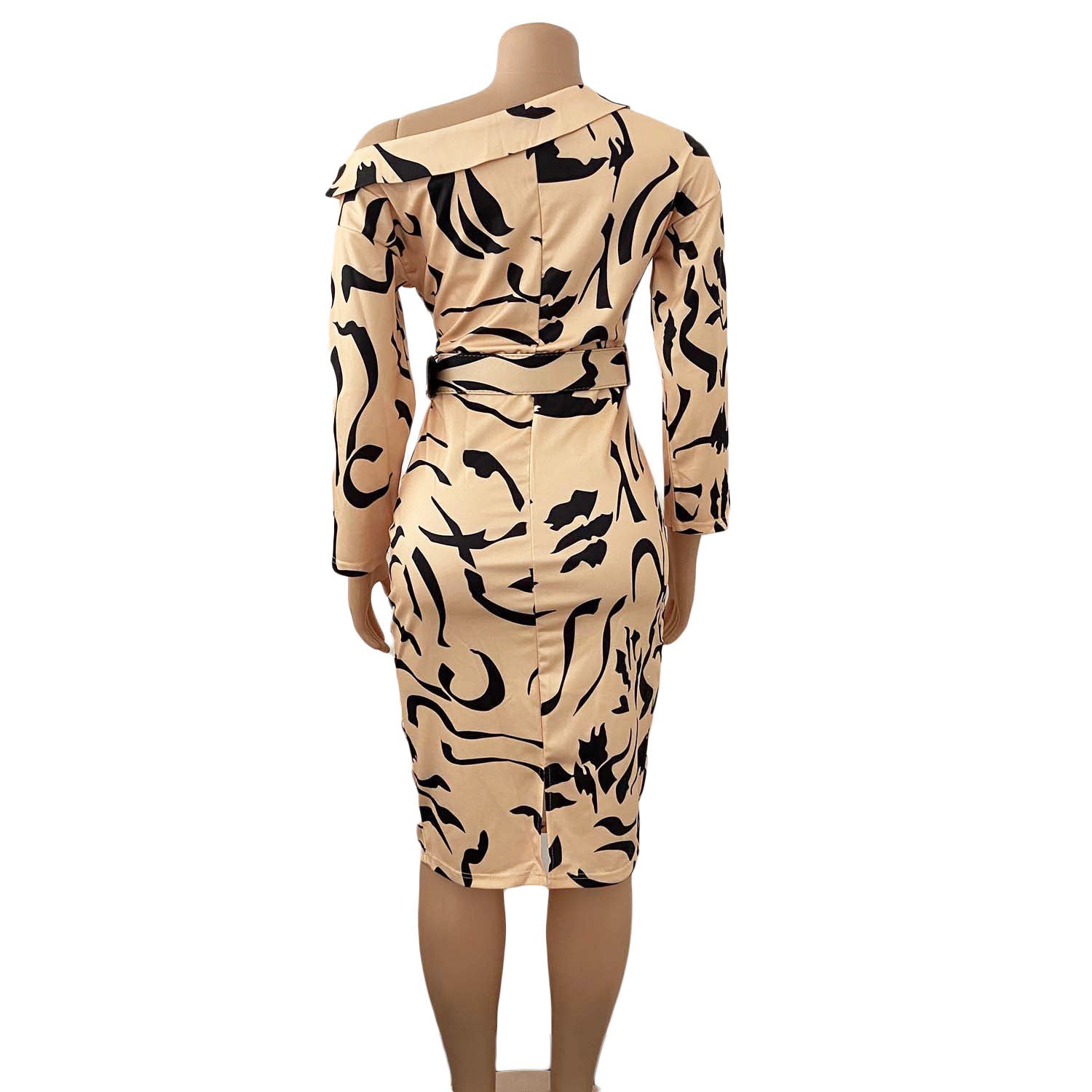 Sleeve Strapless Plus Size Dress For With Belt
