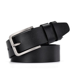 Men's Vintage Cowskin Leather Jean Belt â€?Wide Pin Buckle Design