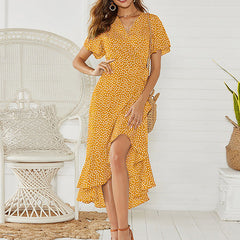 Printed Chiffon Long Dress â€?Flowing Elegant Maxi Dress