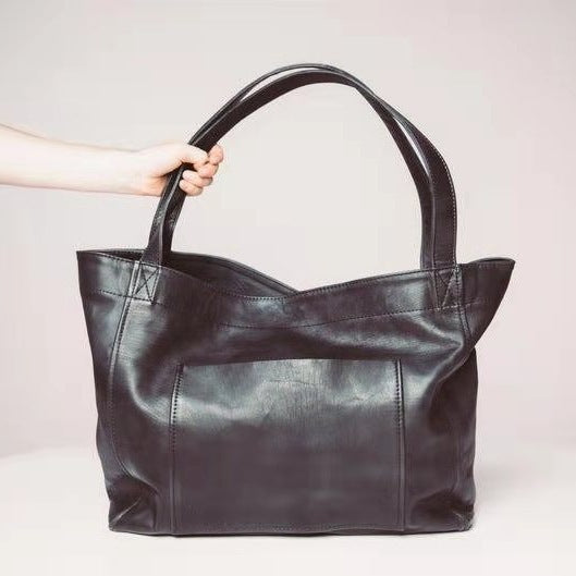 Vintage Large Capacity Handbags PU Soft Leather Big Bag Designer Luxury Shoulder Bag Beach On Vacation Woman Tote Bag