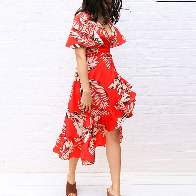 Deep V Neck Long Dress