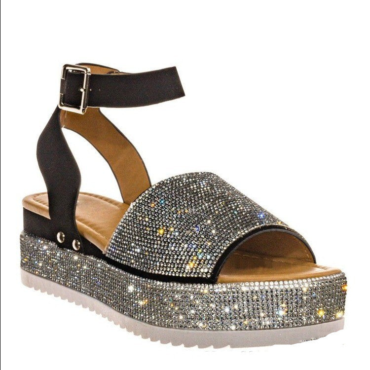 Rhinestone Sandals Platform Shoes For Women