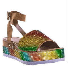 Rhinestone Sandals Platform Shoes For Women