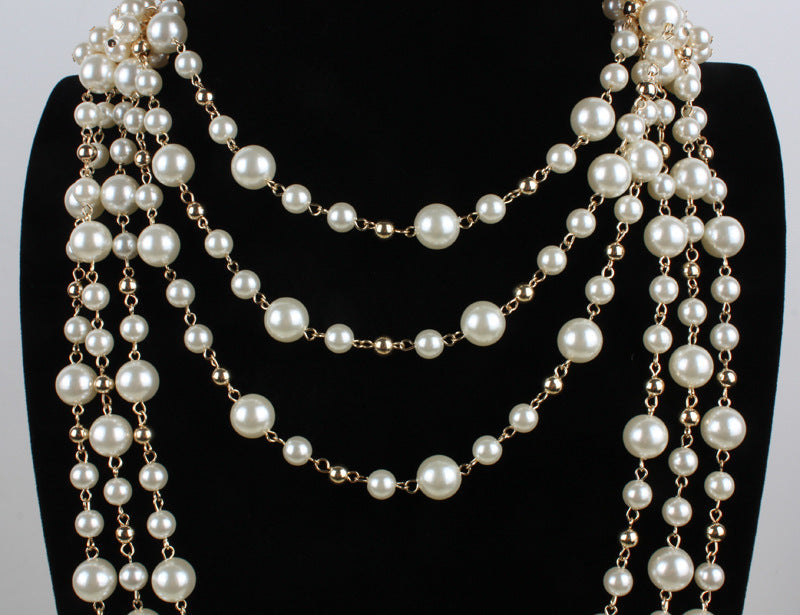 Necklaces Multilayer Pearl Necklace Sweater Chain