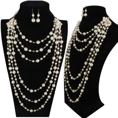 Necklaces Multilayer Pearl Necklace Sweater Chain