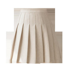 Brown Woolen Pleated Skirt Skirt
