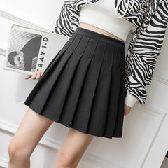 Brown Woolen Pleated Skirt Skirt