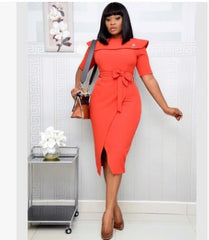 African Commuter Plus Size One Shoulder Dress