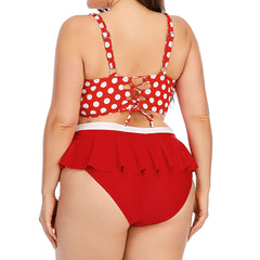 Large Plus Size Swimwear Female Push Up Bikini With Wave Bikini Set Two Pieces Swimsuit Bathing Suit Swim Beach Dress