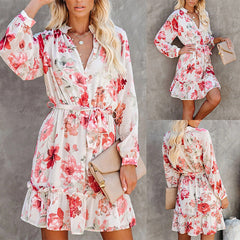 Dress Printed High Waist A-Line Skirt