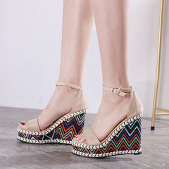 Slope Heel Sandals Korean Muffin Shoes