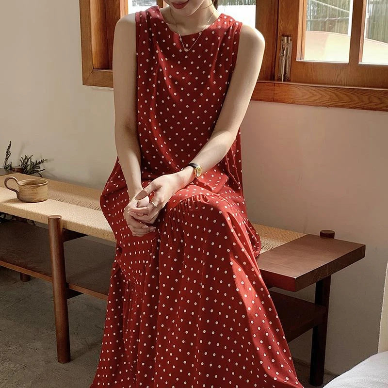 Longline Korean-style Pajama Dress With Vest Style