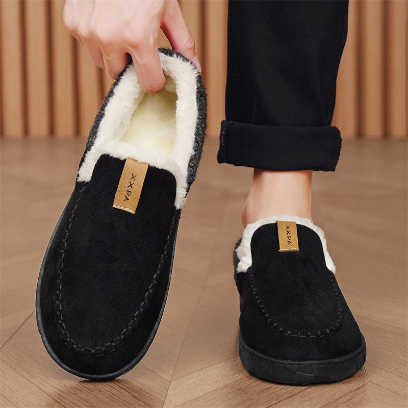 Mens Slip-on Snow Boots With Fleece Lining For Extra Warmth In Winter