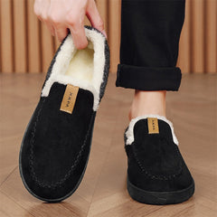 Mens Slip-on Snow Boots With Fleece Lining For Extra Warmth In Winter