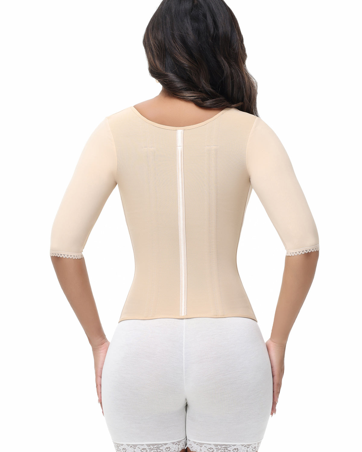 Fajas Colombianas High Compression Half Sleeves V Neck Waist Trainer Top